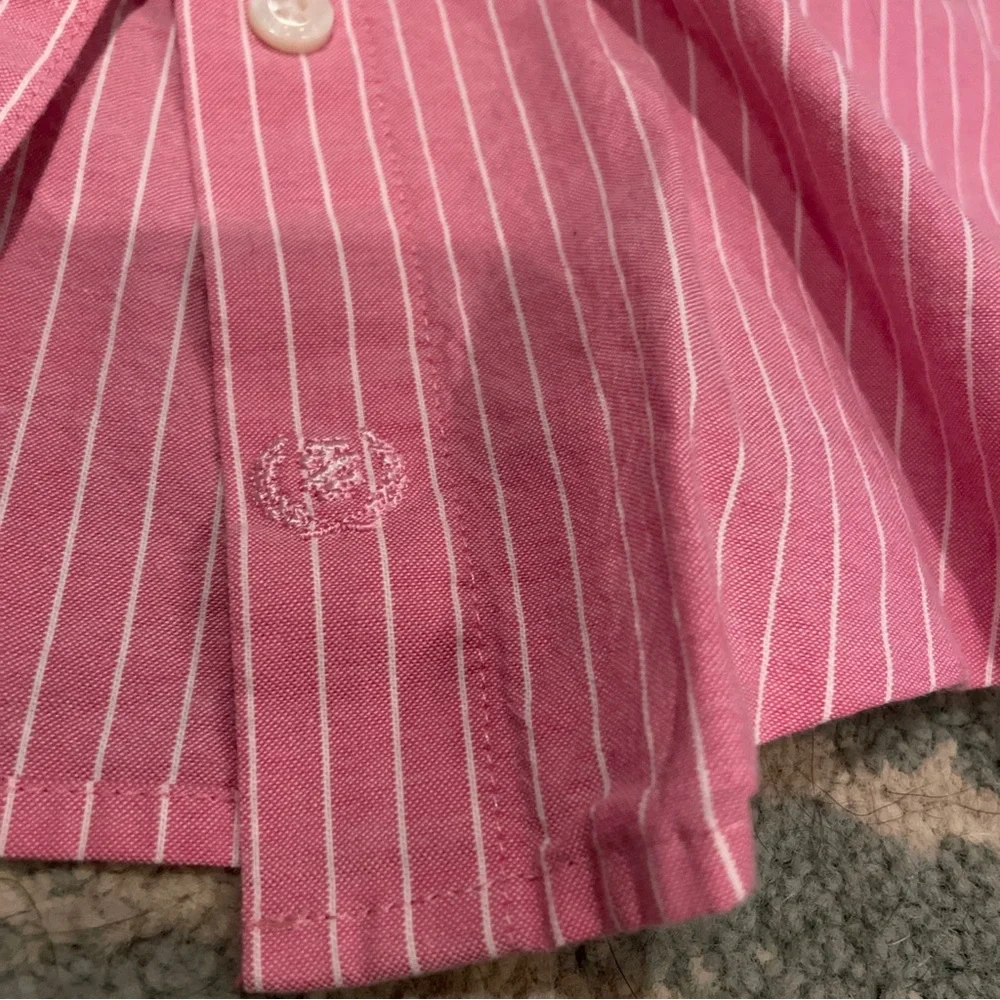 Izod Button Down Shirt Blouse Pink Striped Sz Small - Picture 11 of 11